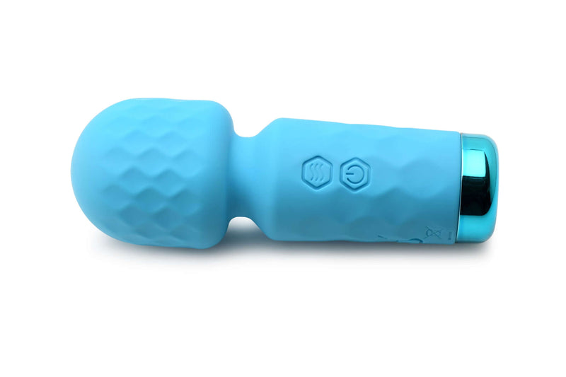 Bang! 10X Mini Silicone Rechargeable Wand in blue, perfect for discreet pleasure and travel.