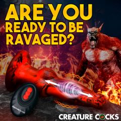 CREATURE COCKS HELL WOLF THRUSTING & VIBRATING SILICONE DILDO W/ REMOTE-6