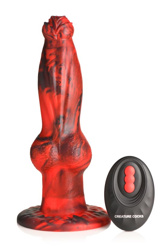 CREATURE COCKS HELL WOLF THRUSTING & VIBRATING SILICONE DILDO W/ REMOTE-0