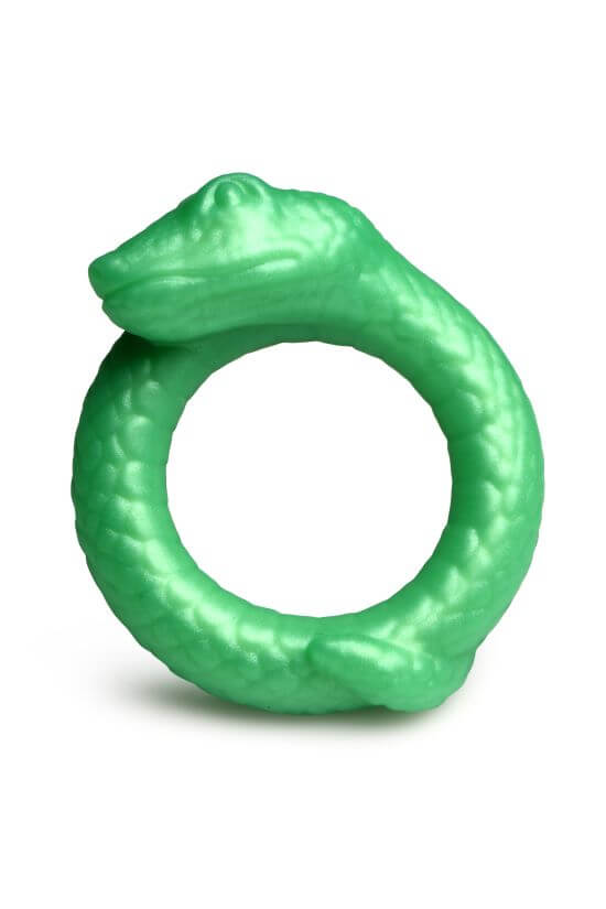 Jade green snake design Serpentine Cock Ring by Creature Cocks for intimate play and enhanced pleasure.