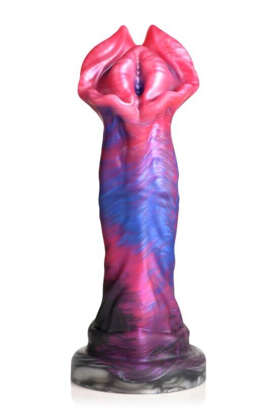 Creature Cocks Demogorgon Silicone Dildo with Fantasy Flared Head Design in Pink and Blue