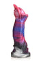 Creature Cocks Demogorgon Silicone Dildo with Fantasy Flared Head Design in vibrant pink and purple colors