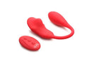Frisky Double Love Connection Panty Vibe with Remote Control in red, featuring dual stimulation and a compact design.