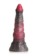 Creature Cocks Hades Silicone Dildo by XR Brands in Black and Red with devilish details and tapered tip for intense pleasure.