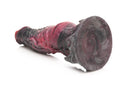 Creature Cocks Hades Silicone Dildo by XR Brands in black and red with grooves and ridges, inspired by Hades, King of the Underworld