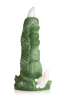Creature Cocks Dragon Claw Silicone Dildo in mesmerizing green with striking white details, premium flexible phthalate-free silicone.