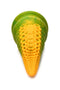 Monstropus 2.0 Vibrating Tentacle Silicone Dildo in marbled green, yellow, and blue with octopus suckers and textured ridges.
