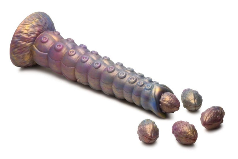 CREATURE COCKS DEEP INVADER TENTACLE OVIPOSITOR SILICONE DILDO W/ EGGS-4