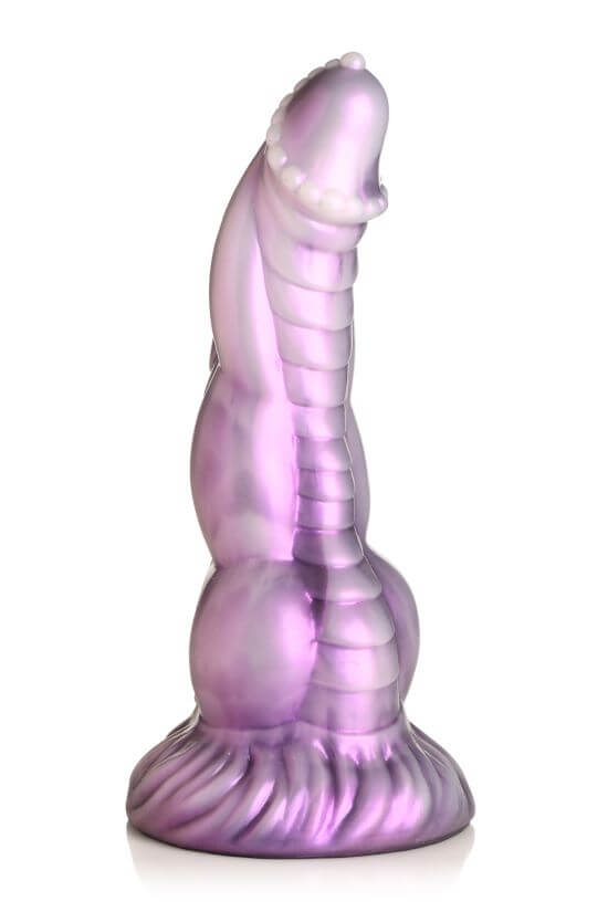 Creature Cocks Celestial Cock Silicone Dildo in pearly white and pink with suction cup base and unique textures