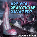 Fantasy Tentacle Silicone Dildo in Ocean Storm Background - Creature Cocks
