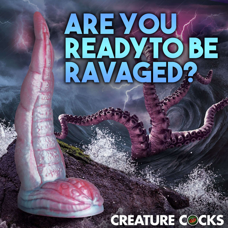 Fantasy Tentacle Silicone Dildo in Ocean Storm Background - Creature Cocks