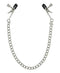 MASTER SERIES Ox Bull Nose Nipple Clamps with adjustable tension and vinyl-coated tips on a silver chain. Perfect for intense nipple play.