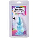 Crystal Jellies Novice Pop Plug 4 Inch Teal in packaging, perfect for beginners in anal exploration.