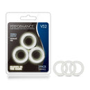 Performance Vs2 Pure Premium Silicone Cockrings Small White three-piece set of stretchy rings packaging.