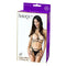 Expose Bikini and Panty Set in Black packaging featuring model, highlighting sensual design and adjustable fit.
