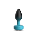 Eluxe Small Vibrating Anal Plug Clear Gem Blue Ombre in blue and black design for discreet pleasure and control.