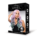 Xgen Ariel Premium Stylable Wig Pink and Turquoise in a stylish box, showcasing its vibrant colors and curly design.