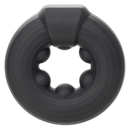 Alpha Liquid Silicone Beaded Optimum Cock Ring Black featuring a beaded design for enhanced comfort and sensation.