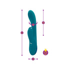 Viben Razzle Thumping G-Spot Rabbit Vibrator Ocean dimensions and weight details with sleek design.