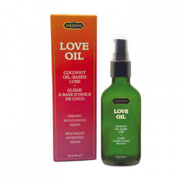 LOVE OIL Coconut Lube 2oz - Organic Oil-Based Lubricant with Moisturizing Coconut, Avocado, and Sea Buckthorn Oils