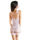 Sheer halter dress in pink lingerie, showcasing an elegant design with cut-out details and a fitted silhouette.