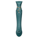 Zalo Queen G-Spot PulseWave Vibrator Set Jewel Green with luxurious design and Swarovski crystal embellishment.