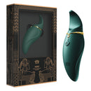 Zalo Hero Jewel Green Clitoral Vibrator in stylish packaging showcasing its elegant design.