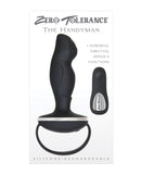 Zero Tolerance Handyman Remote Prostate Stimulator Black featuring flexible design and 7 powerful vibrating speeds.