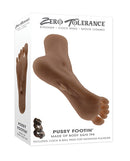 Zero Tolerance Pussy Footin Masturbator Dark package showcasing the lifelike foot design and body-safe TPE material.