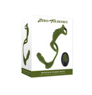 Zero Tolerance Prostate Power Pack Anal Vibrator Green packaging with a remote for customizable stimulation.