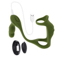 Zero Tolerance Prostate Power Pack Anal Vibrator Green with remote and USB charging cable.