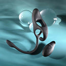 Zero Tolerance All the Bases Couples Ring & Plug Black on a blue background with bubbles.