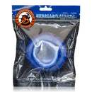 Oxballs Juicy Pumper Fatty Cockring Blue in packaging showcasing silicone design and quality.