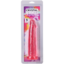 Crystal Jellies Realistic Cock 9 Inch Pink packaging featuring lifelike design and vibrant color.