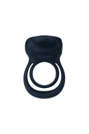 VeDo Trust Rechargeable Silicone Cock Ring Black shown from the top, featuring sleek dual-ring design for enhanced stimulation.