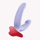 Fun Factory Ryde Grinding Dildo Purple showcasing dual shafts for targeted stimulation and ribbed texture.