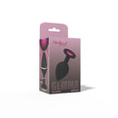 Viben Gemma Pink Gem Black Silicone Butt Plug Medium packaging from the Cheeky Charms collection.