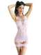 Sheer pink halter dress lingerie showcasing lace details and cut-out design, perfect for a stylish evening or intimate occasion.