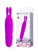 Pretty Love Boyce Silicone Bunny Vibrator Purple with packaging and 10 vibration functions.