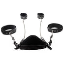 Strict Leather Sling and Stirrups in black leather with adjustable stirrups and chains.