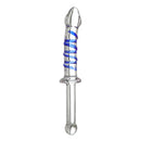 Prisms Nyasa Glass Dildo Clear With Blue Accent showcasing an elegant design and handcrafted features.