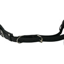 Strict Leather Padded Leather Thigh Sling Black - close-up of the adjustable black leather belt with hardware.