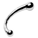 Master Series Chrome Crescent Dual Ended Dildo featuring a classic curved steel design with two differently sized bulbs.