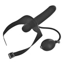 Master Series Inflatable Gag with Dildo Black featuring an inflatable mouth gag and outward-facing dildo.