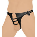 Strict Leather Harness with 3 Penile Straps featuring adjustable straps for secure cock control.