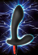 Zeus Surge Bi-Polar Electro Prostate Stimulator Black with electric backdrop