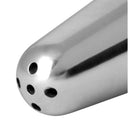 Close-up of the clean and sleek tapered tip of the CleanStream Alumi Tip Shower System Enema Accessory.