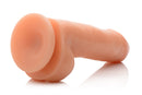 SexFlesh Lusty Leo 7.5 Inch Dildo with Suction Cup displayed on a reflective surface.