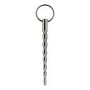Master Series Mortal Coil Stainless Steel Urethral Sound with rippled design for targeted urethral play.