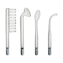 Four glass electrodes for the Zeus Twilight Violet Wand Kit 110V, designed for electro stimulation play.